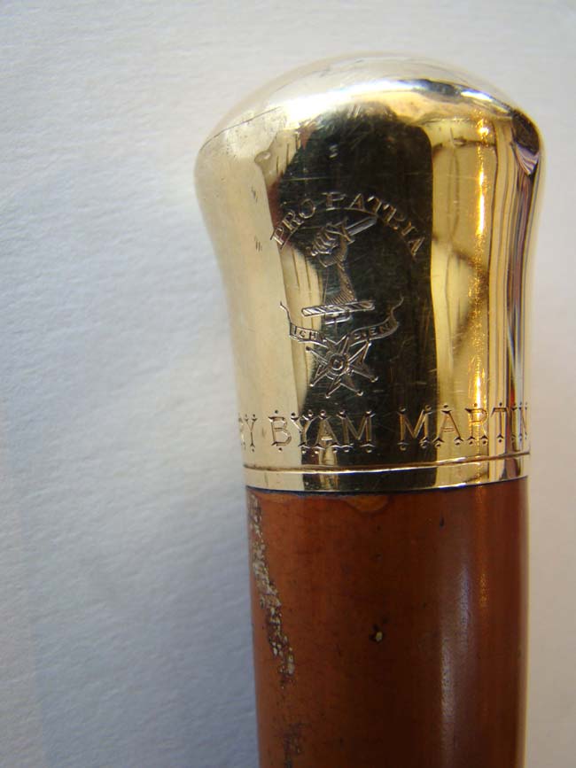 A GOLD knobed Walking Stick owned by British Admiral Sir Henry Bryan Martin (1803-1865) — image 2